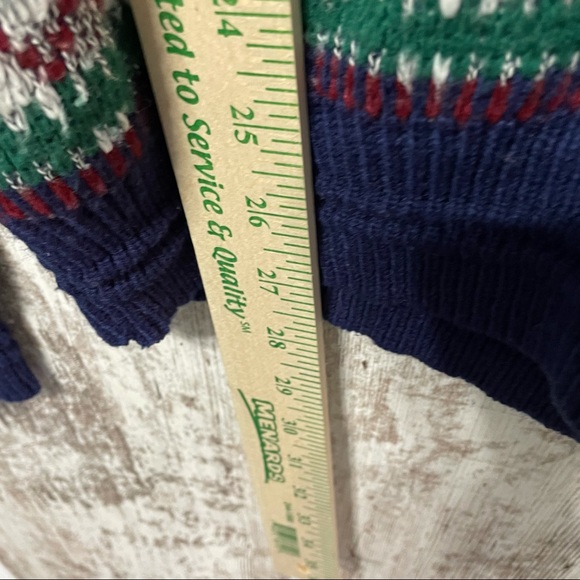 Vtg Sears Mens Store v-neck grandpa sweater Large - Picture 4 of 5